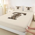 thumbnail image 4 of Erosebridal Teens Adults T Personalized Initial Full Size Sheets 4-Piece,Leopard Print Bow Knot Bed Sheets For Girls Boys, 4 of 5