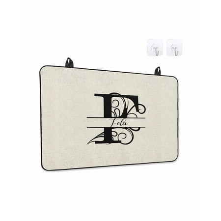 Stove Top Covers for Electric Stove, Letter F Glass Stovetop Cover Protector, Monogram Words Induction Cooktop Protector Oven Mat for Kitchen Countertop 28.5"x20.5"