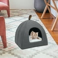 thumbnail image 6 of Cats Nest Bed Nonslip Universal Semi Enclosed Cat Bed for Indoor Cats Gray S, 6 of 8