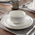 thumbnail image 2 of Handcrafted Stoneware Dinnerware Set for 4, Dishwasher & Microwave Safe, Chip and Scratch Resistant, Reactive Glaze White, 2 of 5
