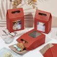 thumbnail image 3 of Treat Boxes 24pcs Gift Box with Window Candy Goodies Boxes Paper Box Red Gable Container for Party Favors Snacks Donuts Cookie Candy Birthday Wedding Shower 5.3×3.2×7.6 Inches, 3 of 8