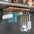 thumbnail image 2 of Multifunctional Cabinet Hanging Kitchen Rack Chopping Board Cabinet Hanger Wall Hanging Storage Wine Glass Pot Cover Rack 25cm large silver, 2 of 6