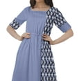 thumbnail image 5 of Moomaya Printed Drawstring Waist Short Sleeve Scoop Neckline Dress For Women, 5 of 5
