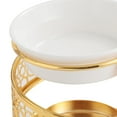 thumbnail image 6 of Ceramic Essential Oil Burner Melt Warmer Candlestick Fragrance Holder Tealight Candle Holder Furnace for Bedroom Meditation Indoor Office gold, 6 of 8