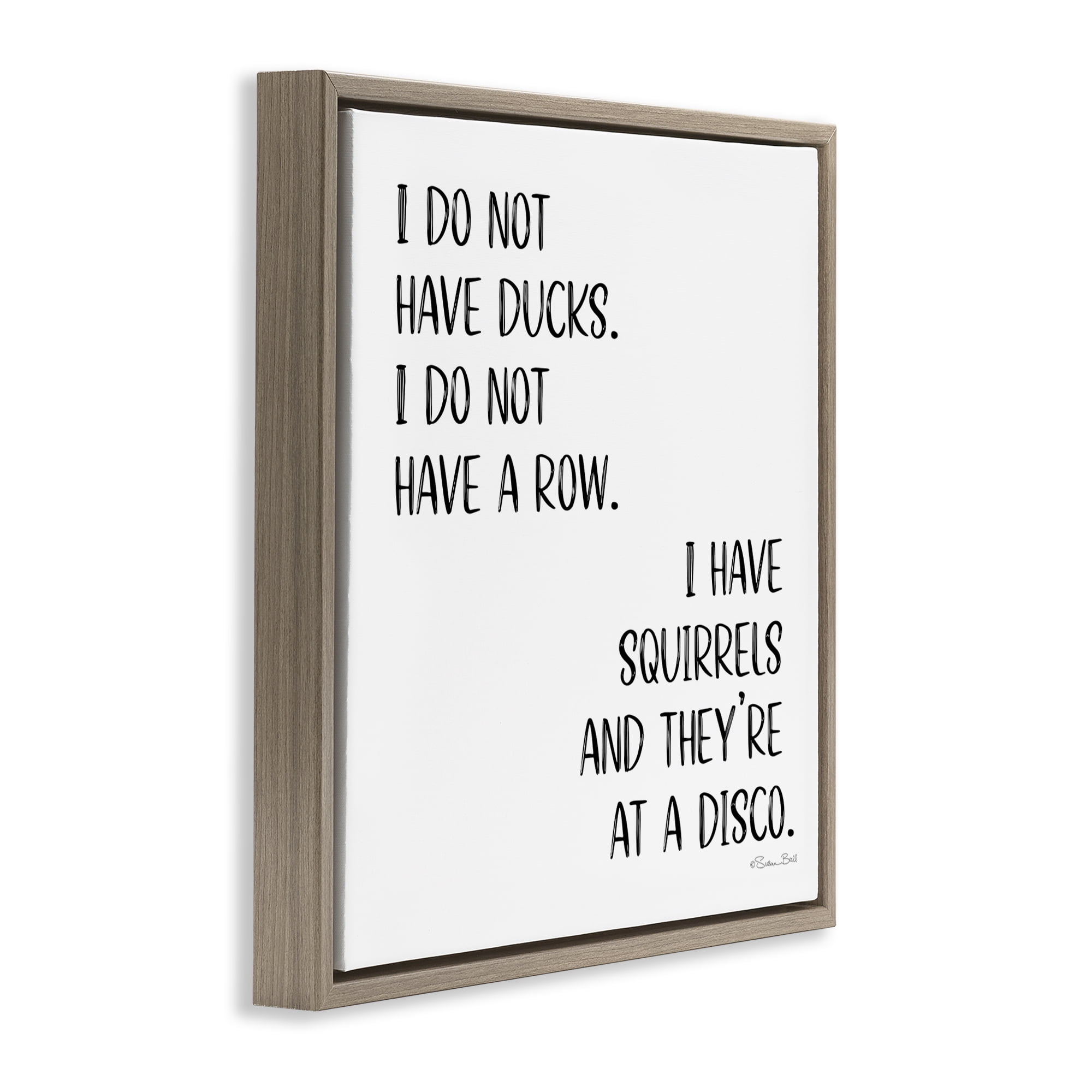 Stupell Industries Sassy Squirrels At Disco Novelty & Humor Painting Brown Floater Framed Canvas Art Print Wall Art, 18 x 18