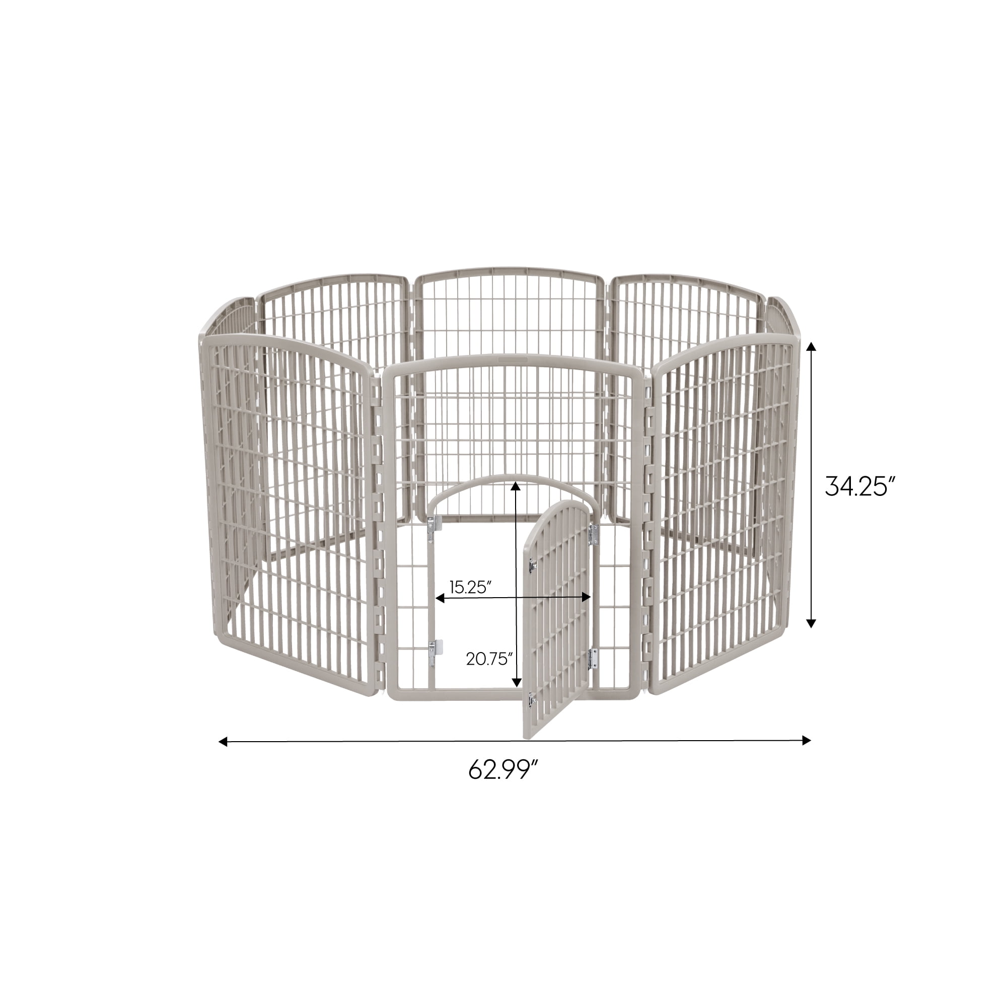 IRIS 34 In Exercise 8-Panel Pet Playpen with Door, Chrome