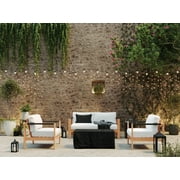Better Homes & Gardens Modern 42 in Rectangle Propane Fire Pit Table with Tank Hideaway, Black