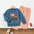 thumbnail image 2 of Caqnni Toddler Baby Boy Fall Winter Outfits Sweatshirt Tops Casual Pants 2Pcs Clothes Set Fall Winter Set for 0 6 12 18 24 M 1t 2t 3t 4t 5t 6t,Blue,3-4 Years, 2 of 6