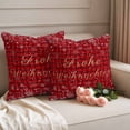 thumbnail image 2 of Red Christmas Outdoor Waterproof Pillow Covers, Winter Xmas Snowflake Checked Decorative Square Throw Pillowcase Sofa Cushion Sham for Patio/Couch/Chair, 20"x20" 2 Pack, 2 of 8