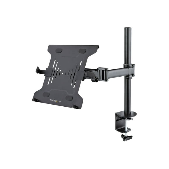 StarTech.com Support de Bureau pour Ordinateur Portable, Moniteur et Support d'Ordinateur Portable pour Bureau, Écrans 34 Po (8 Kg/17,6 Lb) et Ordinateurs Portables (4,5 Kg/9,9 Lb), Plateau-Bras VESA Réglable et Articulé pour Ordinateur Portable - Support de Moniteur de Bureau - Pince / Support à Oeillets (A-Ordinateur Portable-Bureau-Mount) - Trousse de Montage (Plateau, Bras Articulé, Support de Pince de Bureau, Poteau) - pour Moniteur / Cahier - Plastique, Acier - Noir - Taille d'Écran : 13 Pouces-34 Pouces -