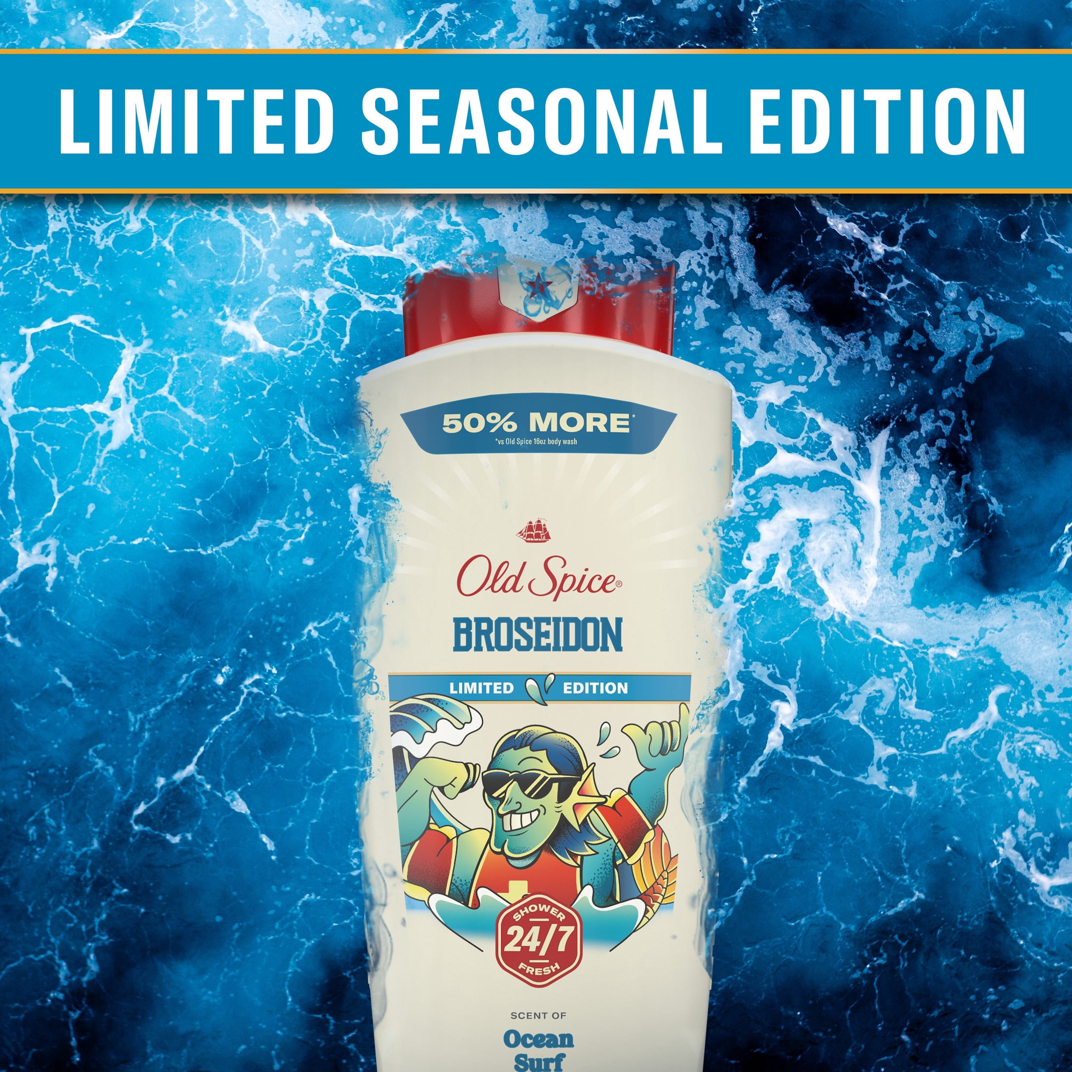 Old Spice Men's Body Wash, Broseidon, 24oz