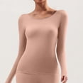 thumbnail image 4 of Fnooota Women's Thermal Tops, Long Sleeve Stretch Winter Warm Crew Neck Womens Base Layers Underwear Pink Size M, 4 of 9