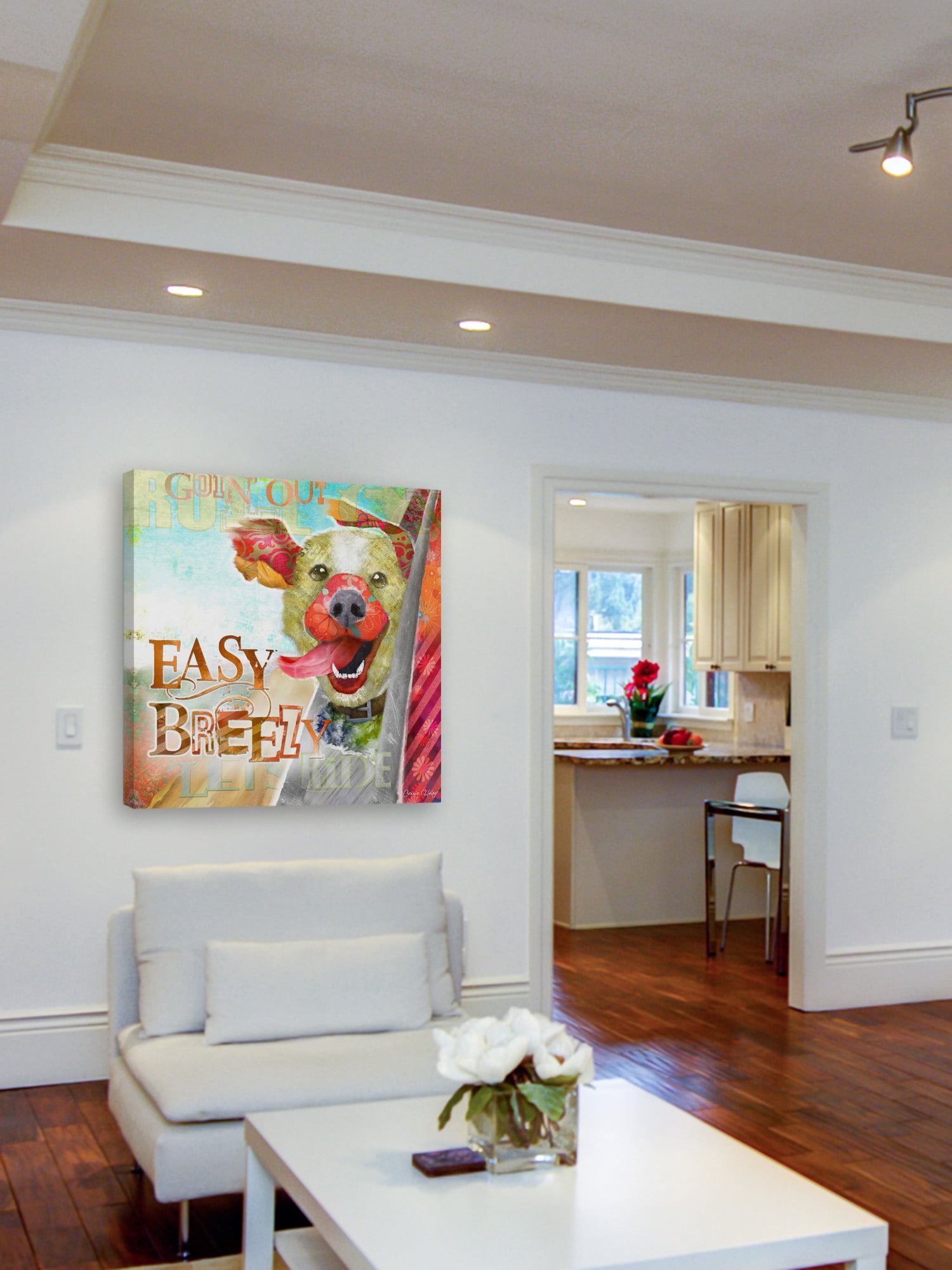"Breezy Dog" Painting Print on Wrapped Canvas