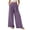 X18-Purple, variant on Women'S Pants Wide Leg Pure Color Flare Slacks Elastic Waist Loose Fit Trousers Handsome Bottoms Purple S