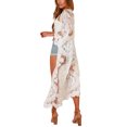 thumbnail image 6 of Aunavey Women's Flowy Long Lace Kimono Cardigan Boho Style Beachwear Open Cover Ups, 6 of 7