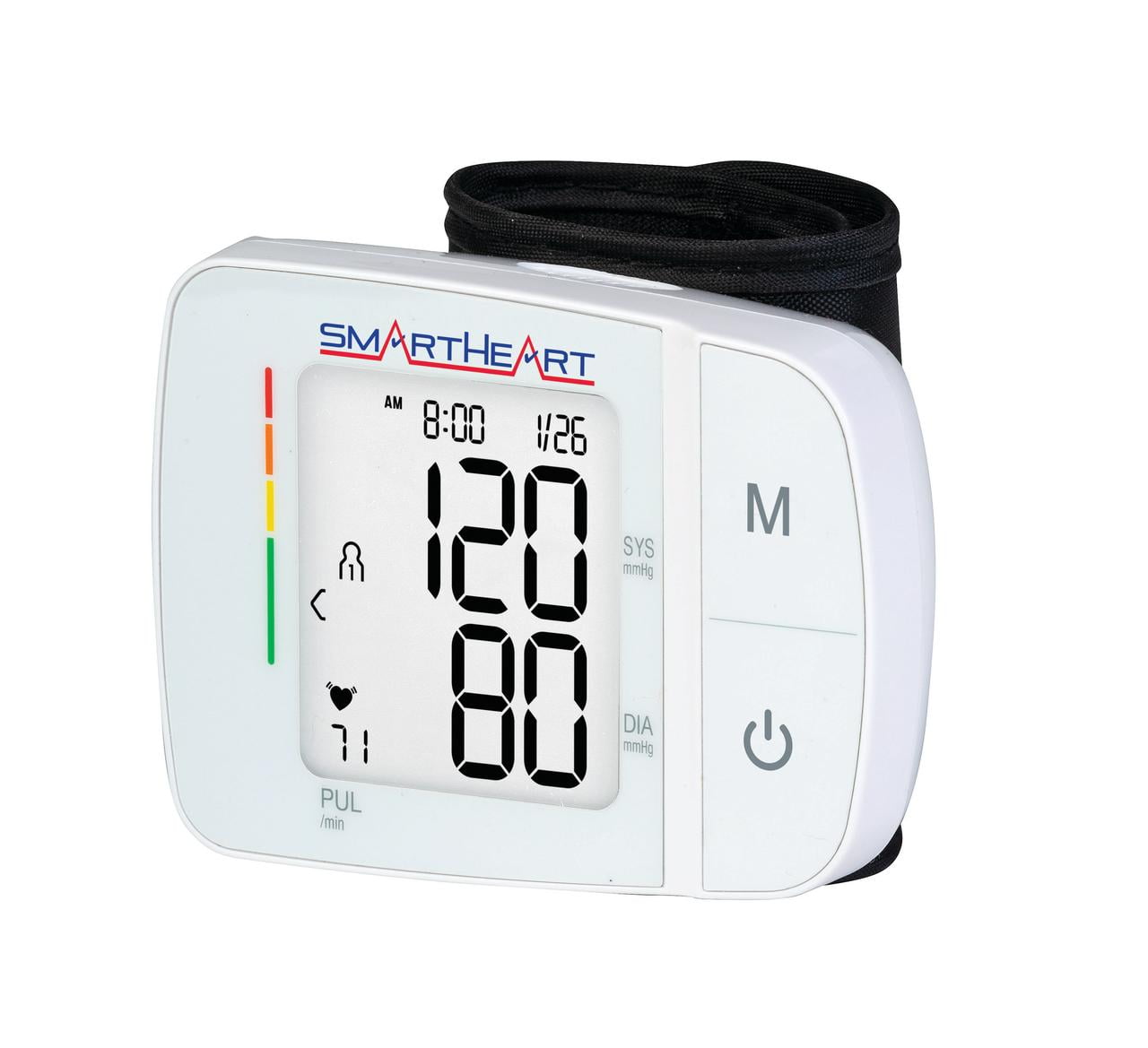 SmartHeart Blood Pressure Monitor | Adult Wrist Cuff | Audible English Spanish Instructions and Results for Visually Impaired | 2-Person Memory