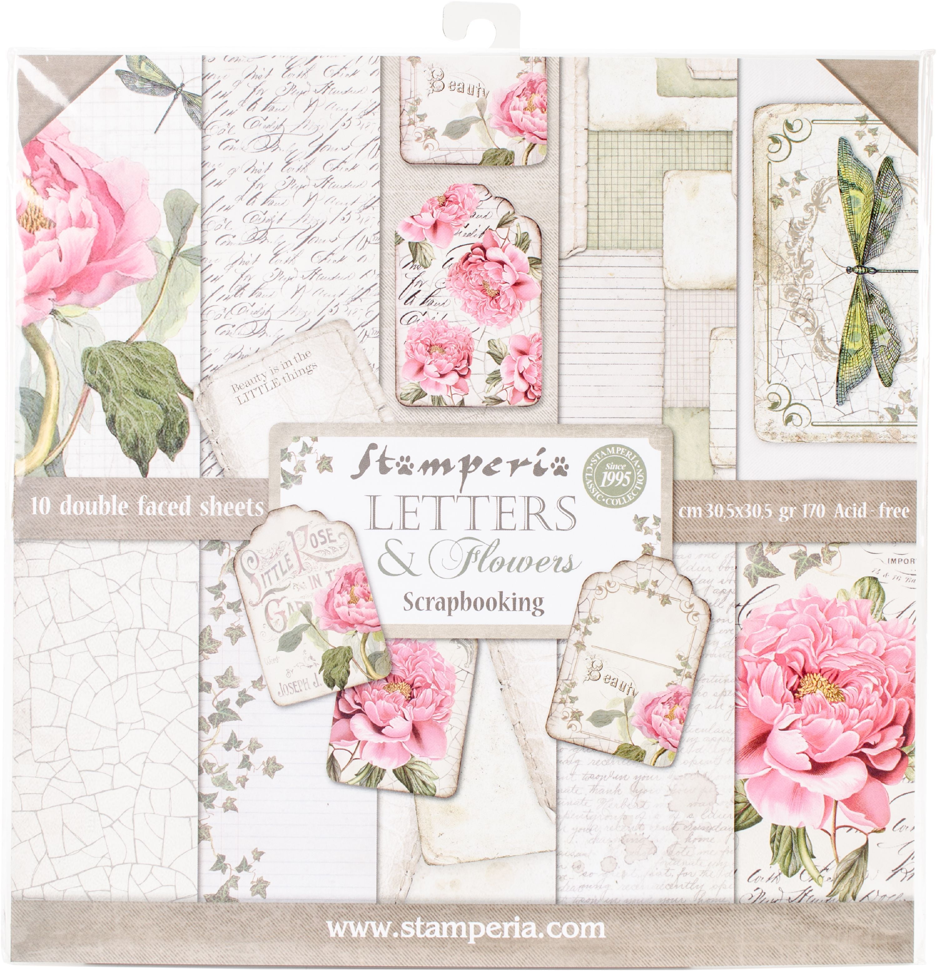 Stamperia Double Sided Paper Pad X Pkg Letters Flowers
