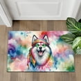 thumbnail image 4 of Hippie Siberian Husky Portrait Watercolor Tie-Dye Vintage Styles Doormat Husky Dog Lover Gifts Indoor Outdoor Welcome Mat - 00014, 4 of 5