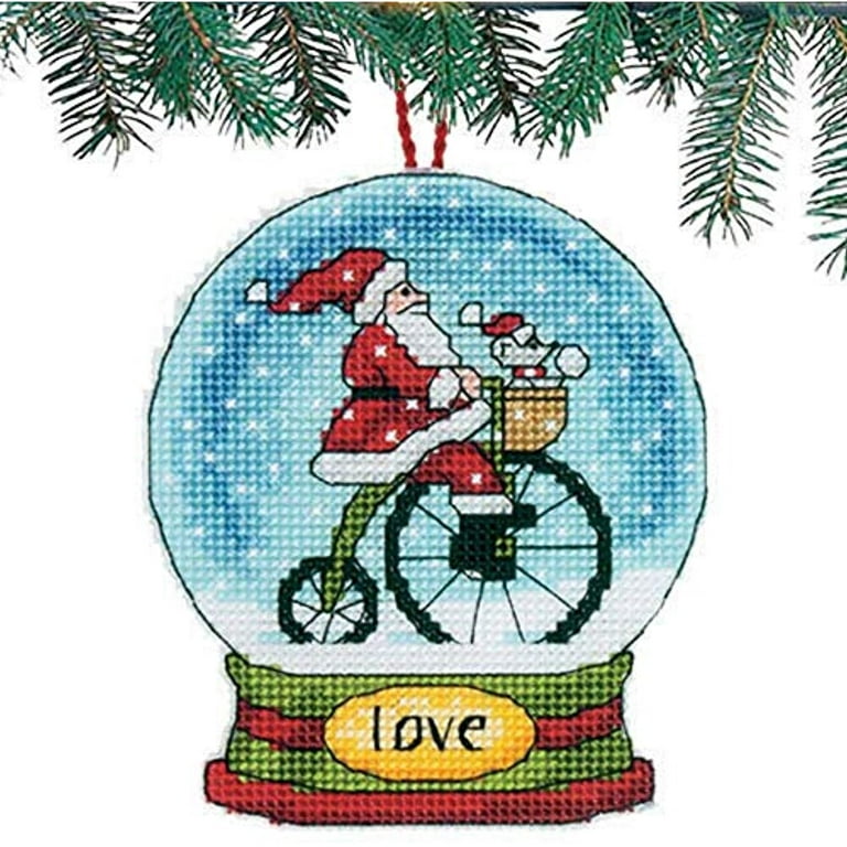 Dimensions Joy Snowglobe Counted Cross Stitch Kit-3.75X4.5 14 Count Plastic