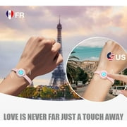 TOTWOO Long Distance Touch Bracelets for Couples-Candy Collection(Black & White), Vibration & Light up for Love -Pair of Couples Bracelets
