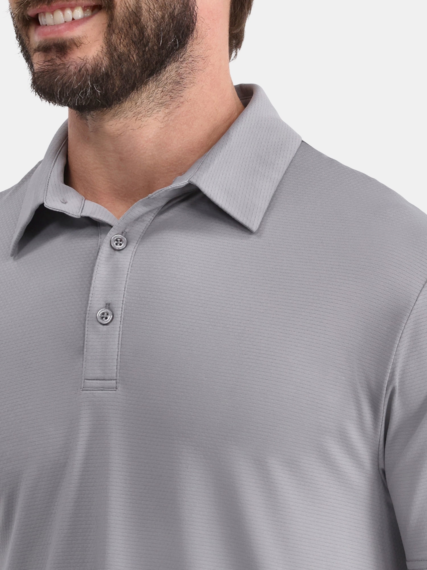 Birdie Bound Men's and Big Men’s Textured Stripe Golf Polo Shirt, Sizes XS to 5XL