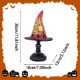 thumbnail image 2 of Halloween Stained Glass Witch LED Hat Lamp, Handmade Gothic Witch Hat Night Light for Indoor Outdoor Party & Spooky Halloween Decoration Gifts, 2 of 6