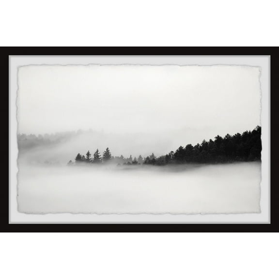 Marmont Hill Foggy Dark Mountains Framed Painting Print