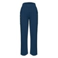 thumbnail image 3 of Women Buttons Solid Pants High Waisted Wide Leg Pants Fashion Drawstring Elastic Trousers Comfy Straight Leg Long Pants With Pockets Womens Casual Pants Romper plus Size Cargo Pants Beautiful Clothes, 3 of 3