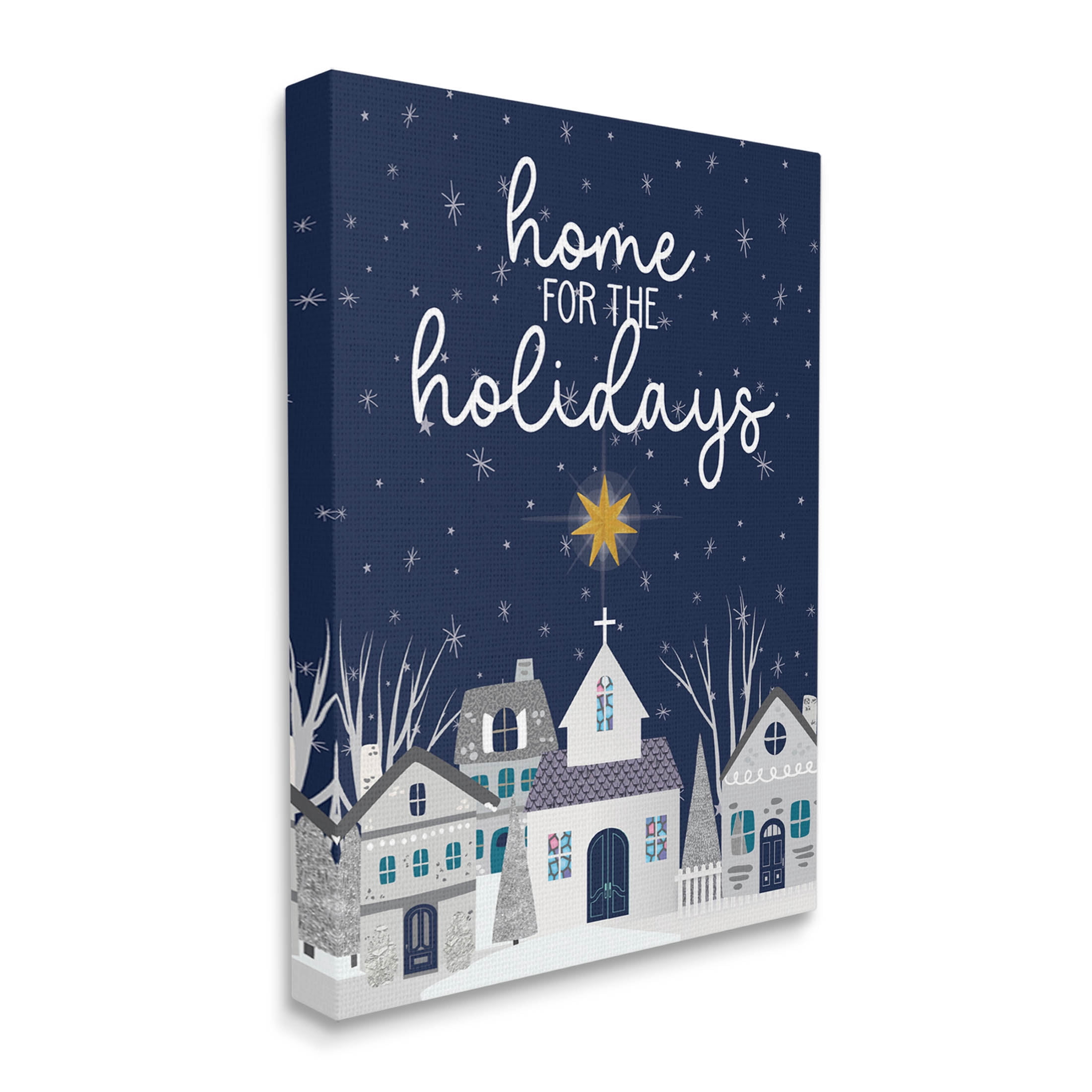Stupell Industries Home For The Holidays Night Sky Graphic Art Gallery Wrapped Canvas Print Wall Art, Design by Linda Birtel