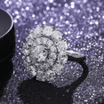 thumbnail image 2 of Kalapi Jewel 1.3 Ct Moissanite Cocktail Ring for Women's - 14K White Gold Plated Round Cut - Anniversary Ring - Beautiful Jewelry for Women's Proposal - Memorable Gift for Love, 2 of 4