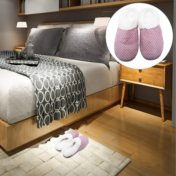 Pretyzoom 1 Pair Red Comfy Slippers Comfortable Indoor Slippers for Men