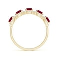 thumbnail image 2 of ANGARA Natural Half Eternity Five-Stone 1.7 ct Ruby Halo Ring in 14K Yellow Gold for Women (Size-4mm) | July Birthstone, Birthday, Anniversary, Jewelry Gift for Women | Natural Ruby Ring, 2 of 9