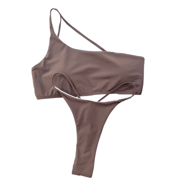 Traje de baño de dos piezas con sujetador relleno de dos piezas para mujer Ropa de playa Fridja nalpqowj61430