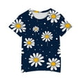 thumbnail image 4 of Zpanxa T-Shirts pour Filles Imprimé Stylé Col Rond Manches Courtes Été Décontracté Haut en Coton 7-8 Ans, 4 of 4