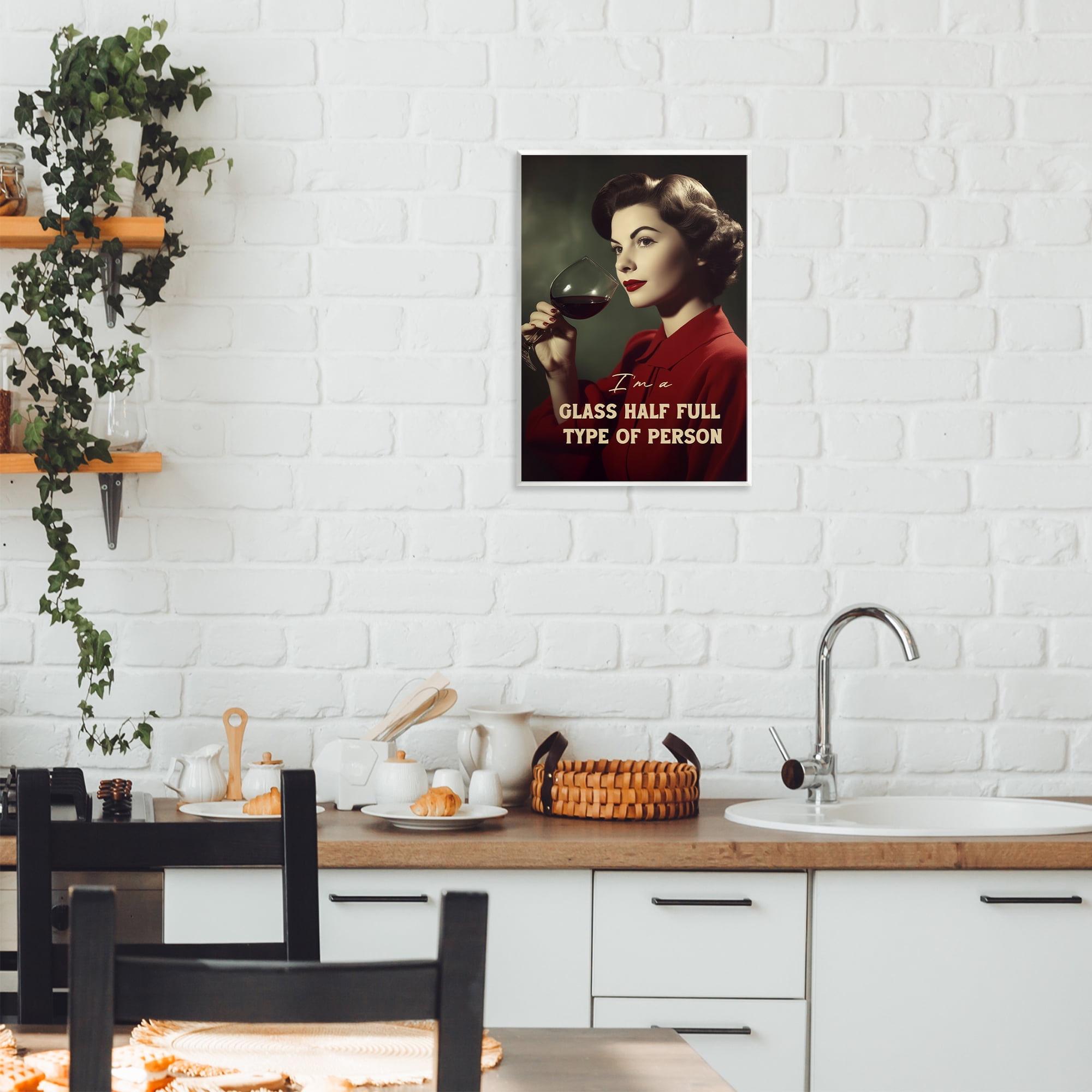 Stupell Industries Glass Half Full Person Wall Plaque Art, design by Andreas Magnusson