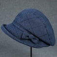 thumbnail image 5 of Holzkary Women's Cloche Bucket Hat 1920S Vintage Dress Winter Hats with Flower Accent Women's Autumn and Winter Dome Casual Fisherman Pot Hat Small Bowler Hat Navy M, 5 of 5