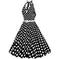 thumbnail image 4 of Birdeem Robe de Soirée pour Femmes, Confortable, d'Été, à Manches Courtes, Dos Nu, Col en V, Vintage, Coupe Régulière, à Pois, 4 of 9