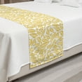 thumbnail image 2 of Floral Bed Runner, Continuous Pattern of Laurel Leaves Branches Design Botanical, Decorative Accent Bedding Scarf for Hotels Homes and Guestrooms, King, Pale Earth Yellow White, by Ambesonne, 2 of 2