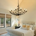 thumbnail image 4 of LovingAHome Vintage Candle Chandelier,12 Lights Spiral Farmhouse Pendant Light Fixture for Kitchen Island,Dining Room,Living Room, 4 of 8