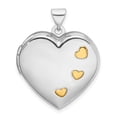 thumbnail image 1 of 925 Sterling Silver Rhodium-Plated with Gold-plating Heart Locket, 1 of 3