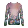 thumbnail image 4 of Tops de Mujer Camisas de Manga Larga Moda de Otoño Blusa de Camiseta Informal Con Estampado de Cuello Redondo Odeerbi ODB149255, 4 of 5
