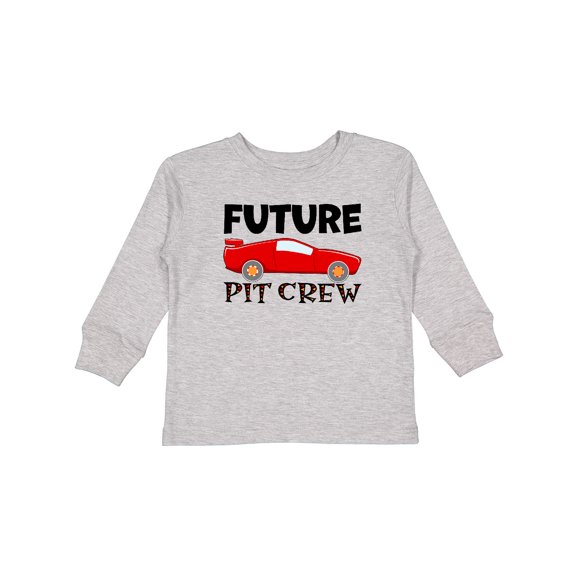 Inktastic Future Pit Crew Red Race Car Boys or Girls Long Sleeve Toddler T-Shirt