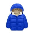 thumbnail image 4 of LNZGNM Girls Winter Coats 5-6Y Down Cozy Lightweight Jacket Cute Windproof Puffy Outerwear Hooded Zip Up Long Sleeve Clothes for Play, Royal Blue, 5-6Y, 4 of 4