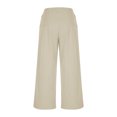 thumbnail image 6 of Wide Leg Suit Pants for Women High Waist Casual Relaxed Fit Side Zipped Business Dress Solid Color Trousers (L, Beige), 6 of 6