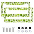 thumbnail image 2 of 2Packs License Plate Frames with Vibrant Green Leaf Pattern Design Includes Screws & Caps Full Accessories Included Size 6. 3x12. 2inch(16x31cm), 2 of 8