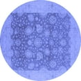 thumbnail image 1 of Ahgly Company Indoor Round Oriental Blue Industrial Area Rugs, 5' Round, 1 of 4