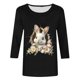 thumbnail image 4 of Xuyuer Ladies' Easter Print Round Neck Three Quarter Sleeve 3/4 Sleeve T-shirt Loose Tops Casual Loose Fit Crewneck T Shirts Tunic Tops, 4 of 5