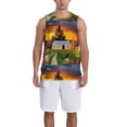 thumbnail image 4 of Easygdp Fall Village Scenery Men's Mesh Basketball Jersey Quick Drying Sleeveless Shirts Fitted Muscle Tank Tops Sport Round Neck T-Shirt - Large, 4 of 9