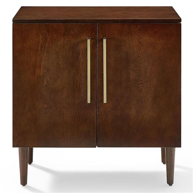 Crosley Furniture Everett Table Console en Bois 2 Portes en Acajou/or