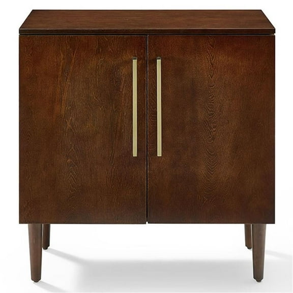 Bowery Hill 2-Door Mid-Century Wood Console Table in Mahogany/Gold